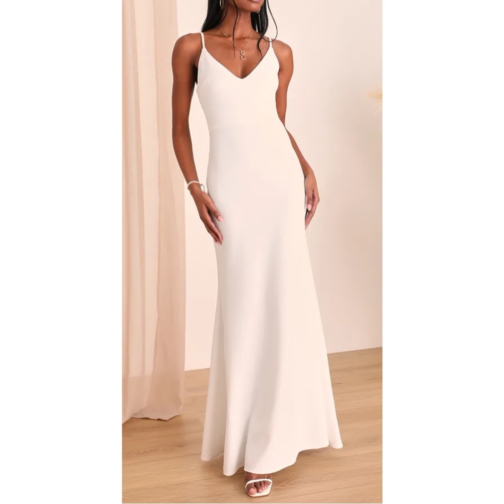 Lulu’s Wedding - Infinite Glory White Maxi Dress
